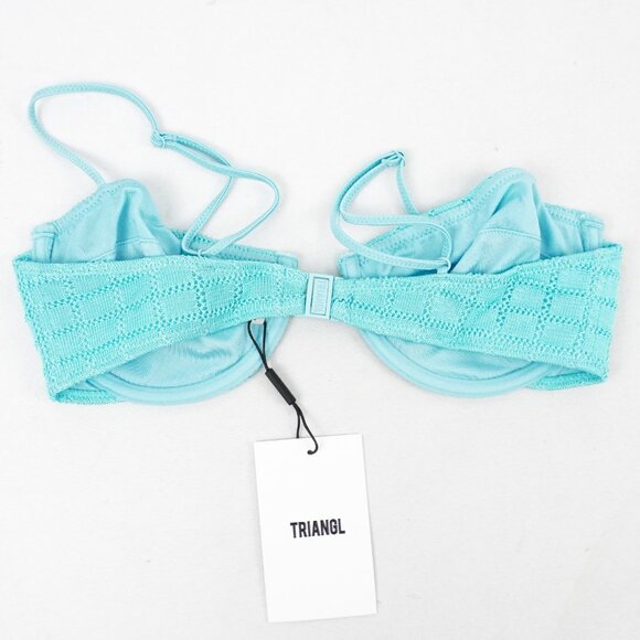 Triangl Mala Jave Blue Crochet Balconette Bikini Top (Small+) & Bottoms (XS) NWT - Picture 5 of 9